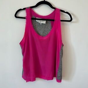 Rory Beca silk hot pink and gray silk tank top. Sz XSmall.